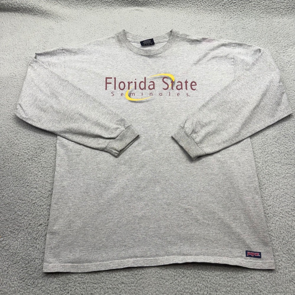 JanSport Mens XL Gray NCAA Florida State Seminoles Long Sleeve T-Shirt USA Made
